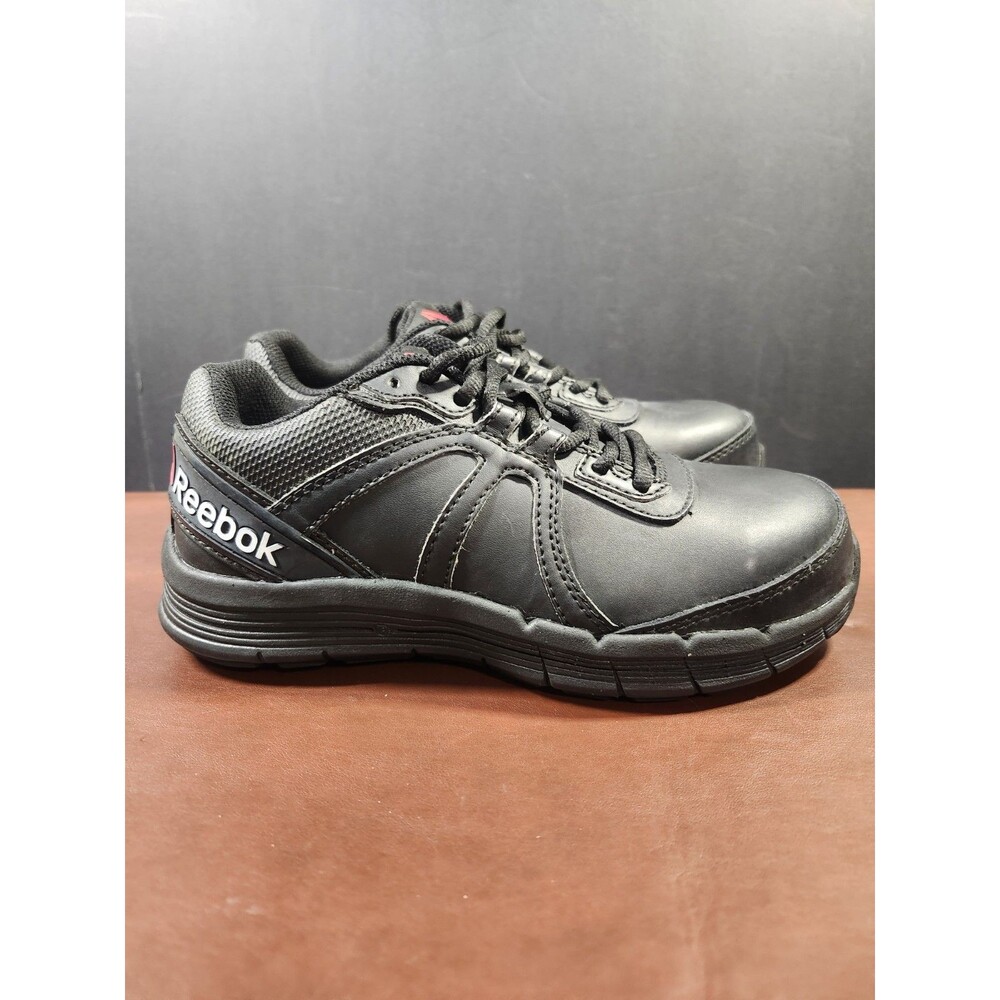 Reebok Guide Work RB3501 Men's Size 4M Black Leather Steel Toe Work Shoes Safety